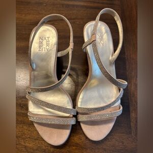 Size 8.5 shoes, worn 1 time for a wedding. Like new